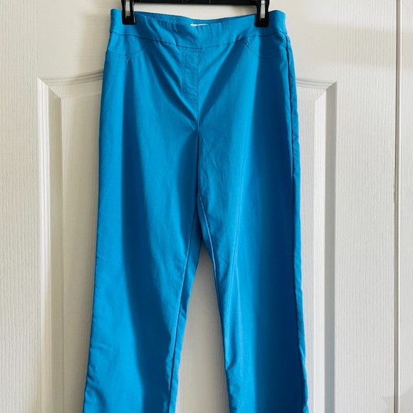 Drapers & Damons Comfort Pull-on Stretchy Blue Pants Size M - Picture 7 of 8